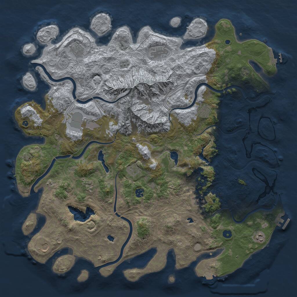 Rust Map: Procedural Map, Size: 5001, Seed: 17762077, 17 Monuments