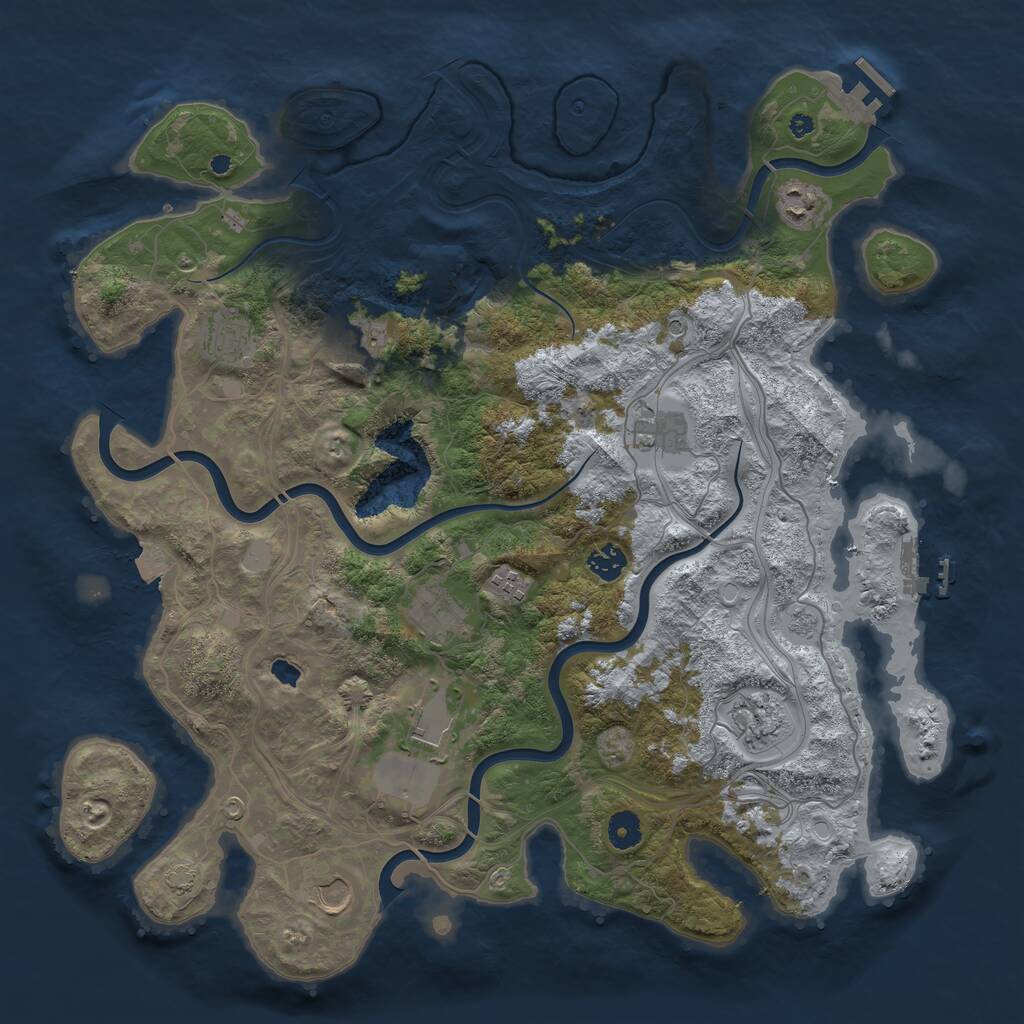 Rust Map: Procedural Map, Size: 4250, Seed: 420894450, 16 Monuments