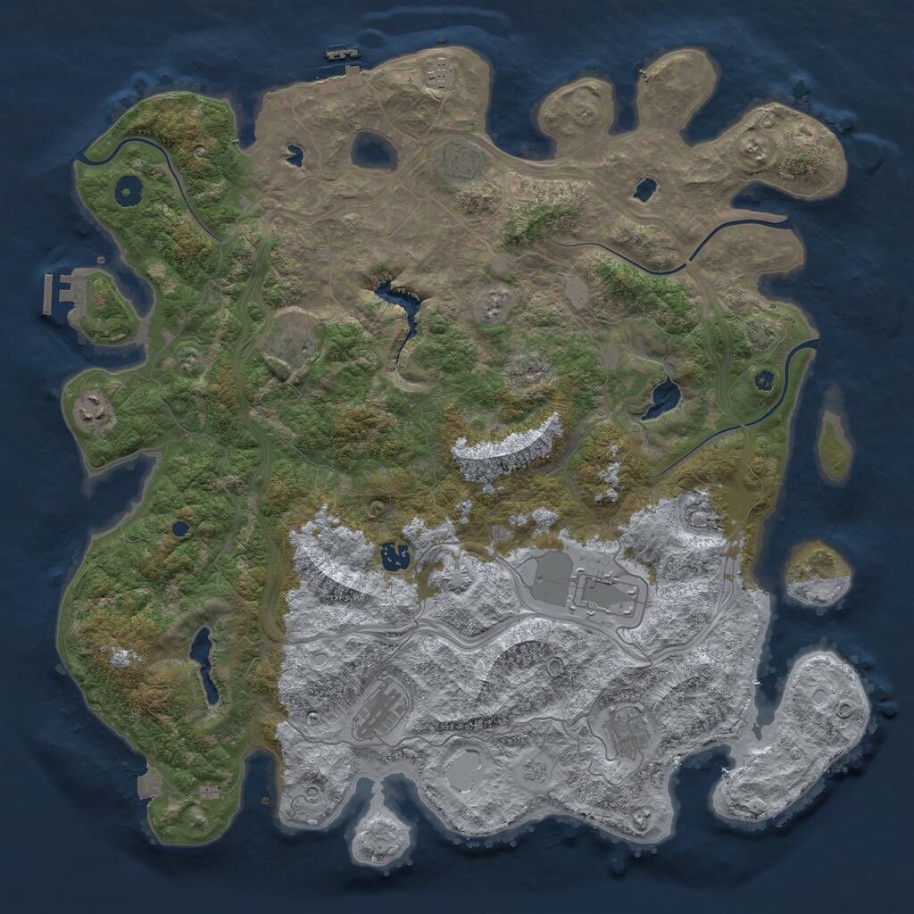 Rust Map: Procedural Map, Size: 4568, Seed: 50000, 15 Monuments