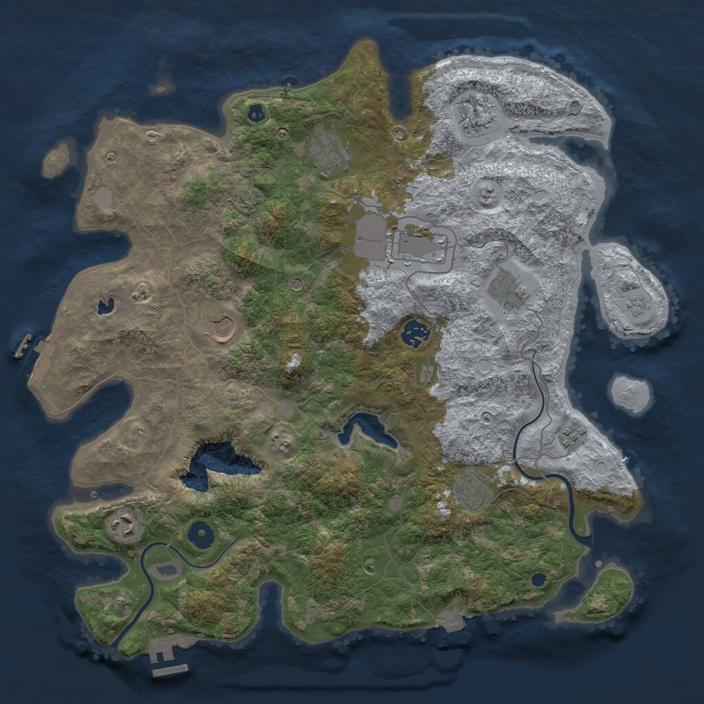 Rust Map: Procedural Map, Size: 4000, Seed: 1393483629, 15 Monuments
