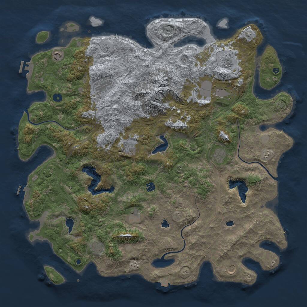Rust Map: Procedural Map, Size: 5000, Seed: 211827280, 17 Monuments