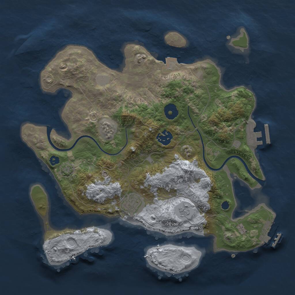 Rust Map: Procedural Map, Size: 3000, Seed: 57658389, 7 Monuments