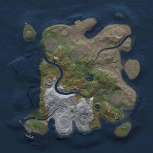 Thumbnail Rust Map: Procedural Map, Size: 3000, Seed: 18279, 11 Monuments