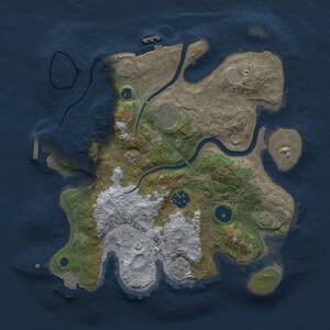 Thumbnail Rust Map: Procedural Map, Size: 3000, Seed: 18279, 9 Monuments