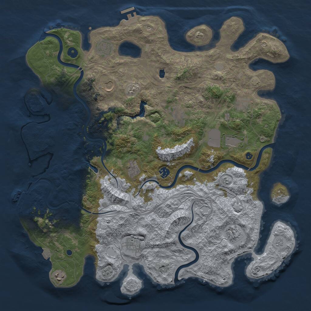 Rust Map: Procedural Map, Size: 4499, Seed: 50000, 17 Monuments