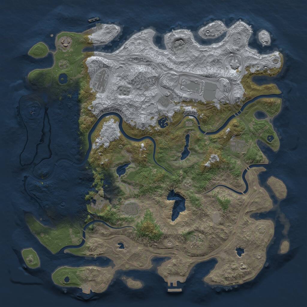 Rust Map: Procedural Map, Size: 4500, Seed: 186883797, 16 Monuments