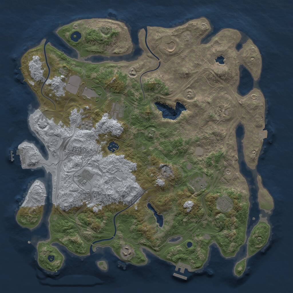 Rust Map: Procedural Map, Size: 4250, Seed: 156696425, 16 Monuments