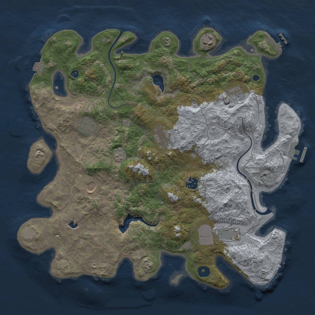 Rust Map: Procedural Map, Size: 4000, Seed: 4481954, 14 Monuments