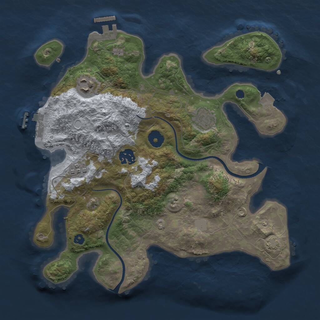 Rust Map: Procedural Map, Size: 3000, Seed: 8463519, 8 Monuments