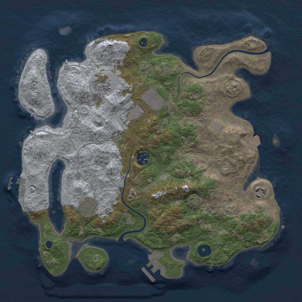Rust Map: Procedural Map, Size: 3500, Seed: 575475411, 12 Monuments