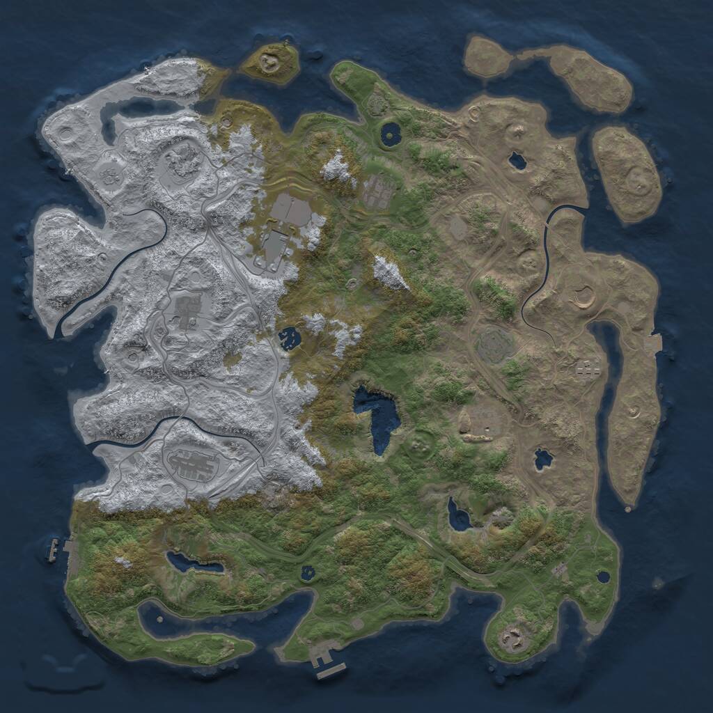 Rust Map: Procedural Map, Size: 4750, Seed: 1838995232, 17 Monuments