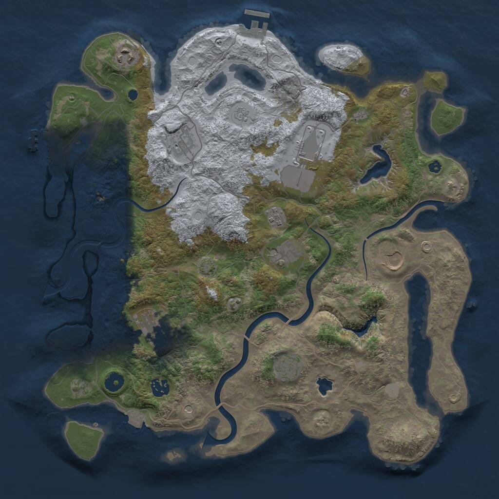 Rust Map: Procedural Map, Size: 4000, Seed: 416274963, 15 Monuments