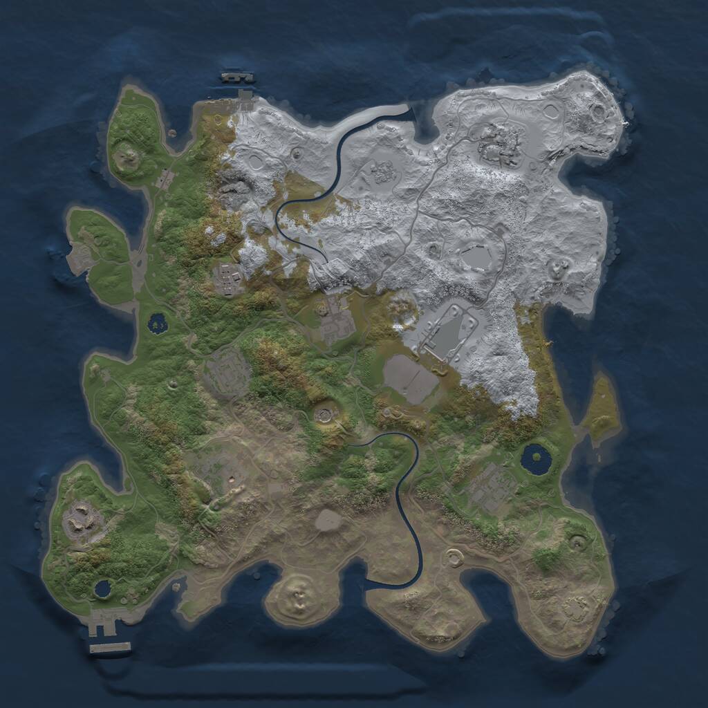 Rust Map: Procedural Map, Size: 3500, Seed: 145689, 14 Monuments