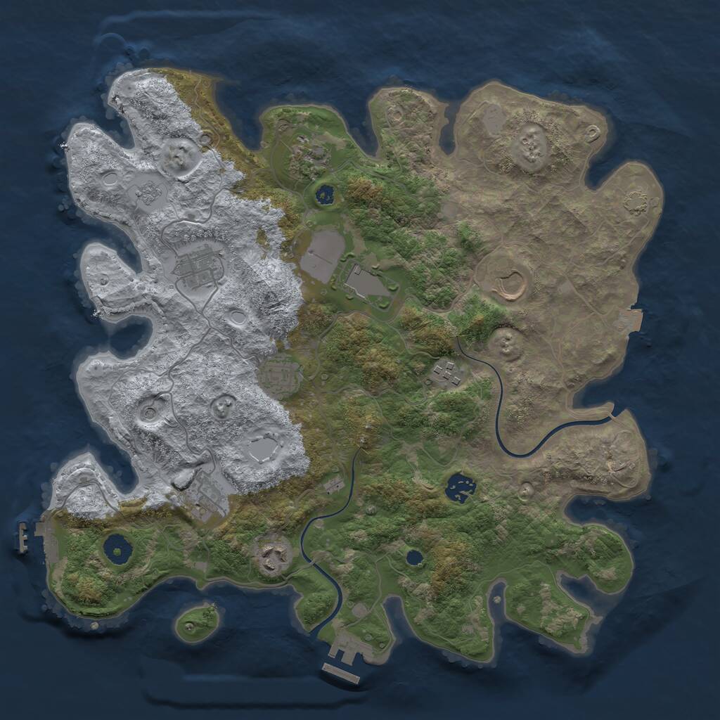 Rust Map: Procedural Map, Size: 3750, Seed: 353171611, 15 Monuments