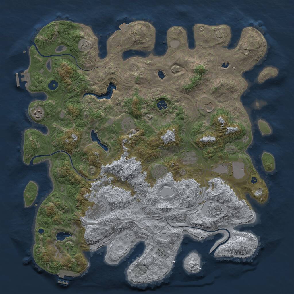 Rust Map: Procedural Map, Size: 4500, Seed: 84379125, 16 Monuments