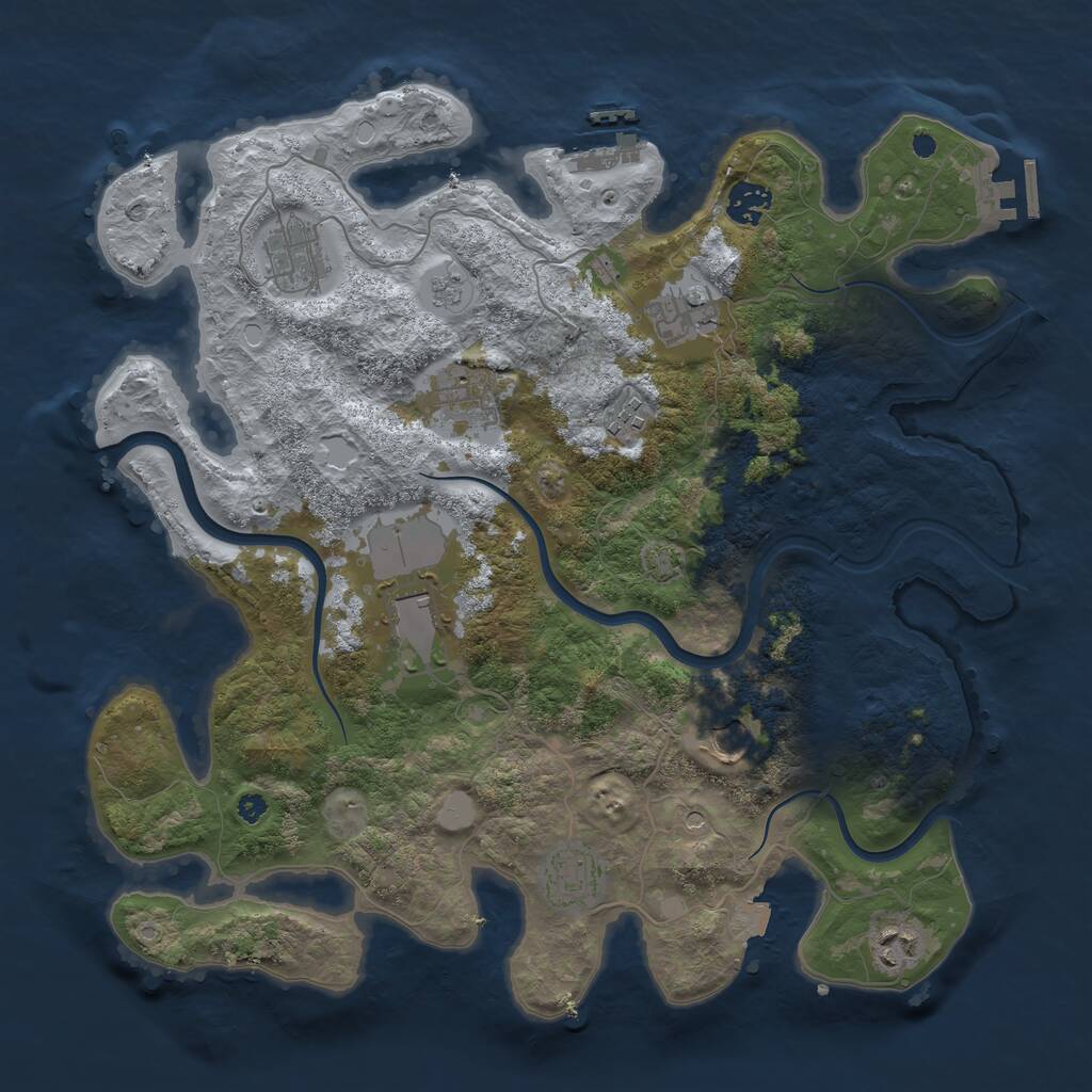 Rust Map: Procedural Map, Size: 3750, Seed: 302968328, 15 Monuments