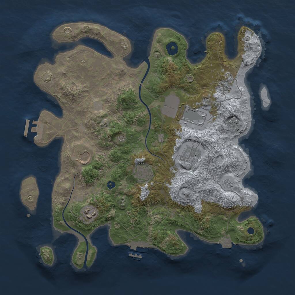 Rust Map: Procedural Map, Size: 3500, Seed: 1768464644, 13 Monuments