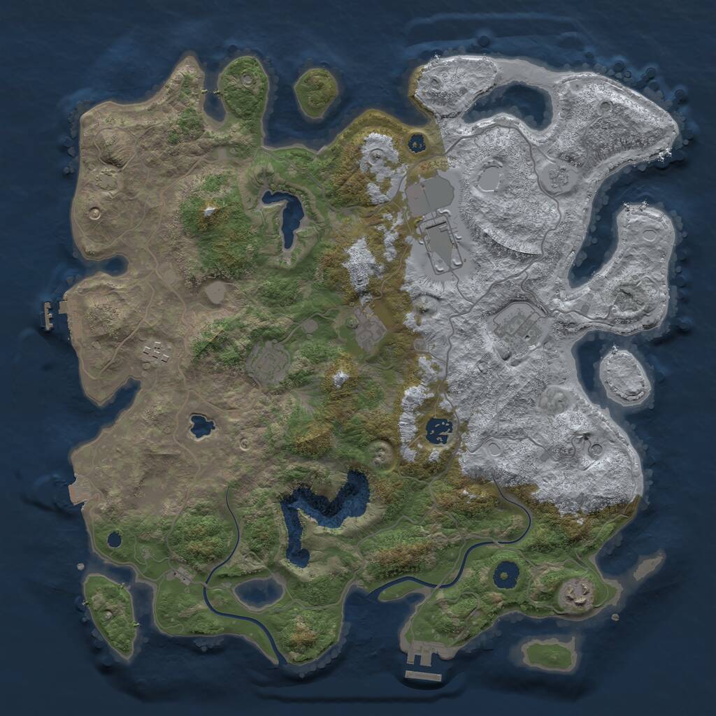 Rust Map: Procedural Map, Size: 4000, Seed: 19780213, 13 Monuments