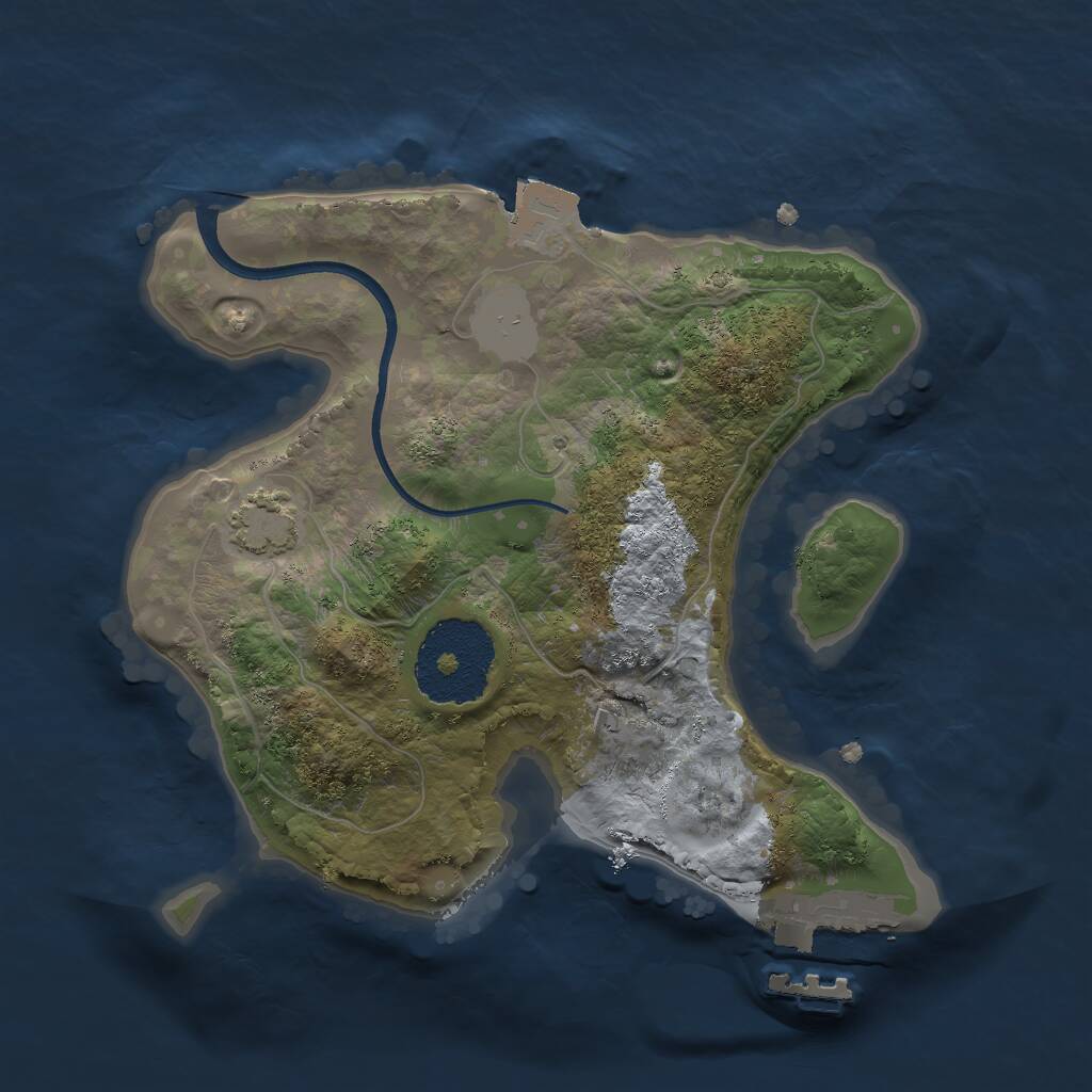 Rust Map: Procedural Map, Size: 2000, Seed: 255843255, 3 Monuments