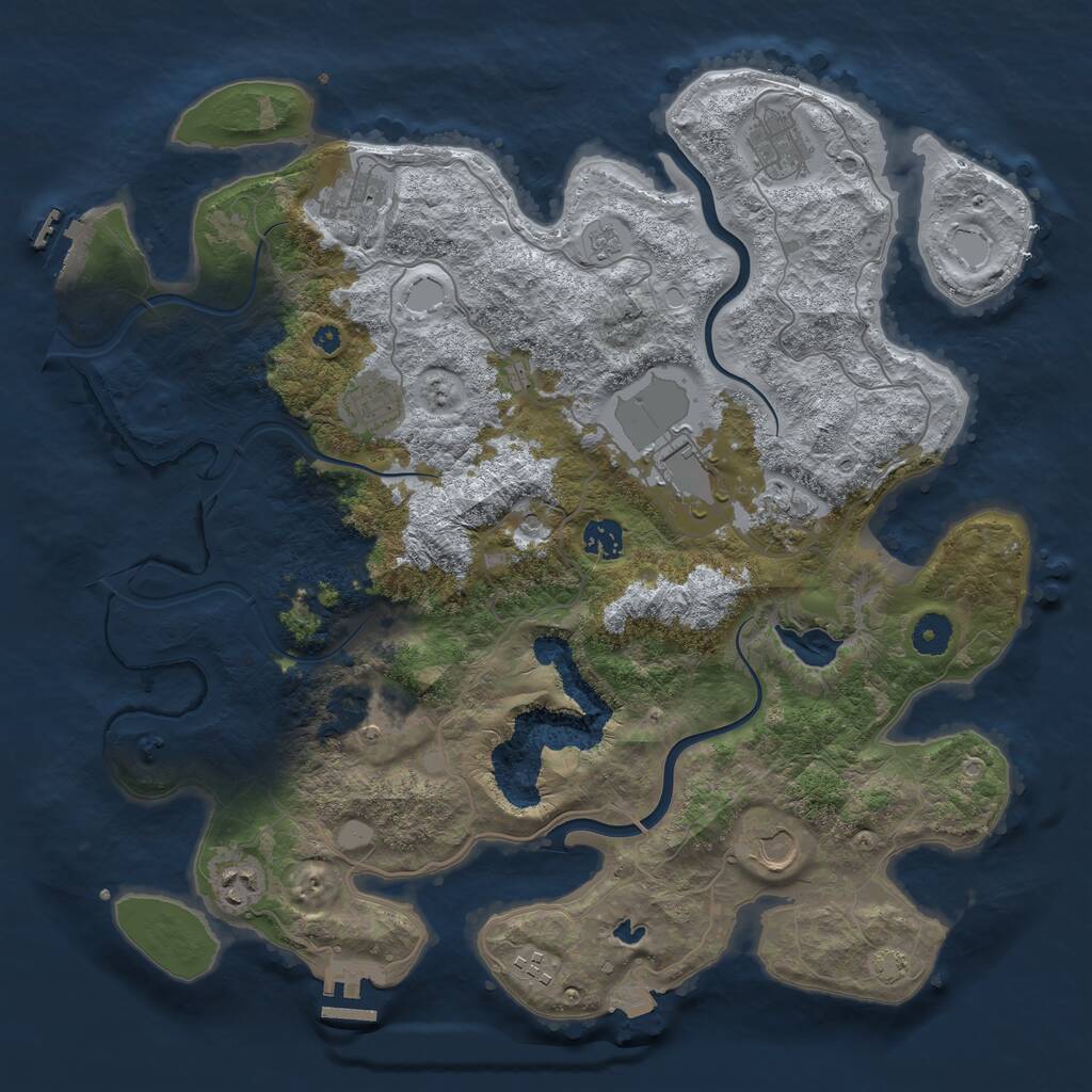 Rust Map: Procedural Map, Size: 4000, Seed: 2102245970, 16 Monuments