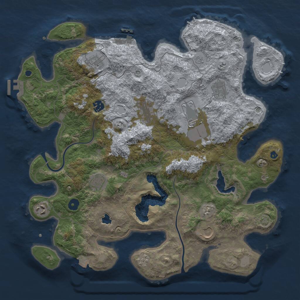 Rust Map: Procedural Map, Size: 4000, Seed: 2102245970, 15 Monuments