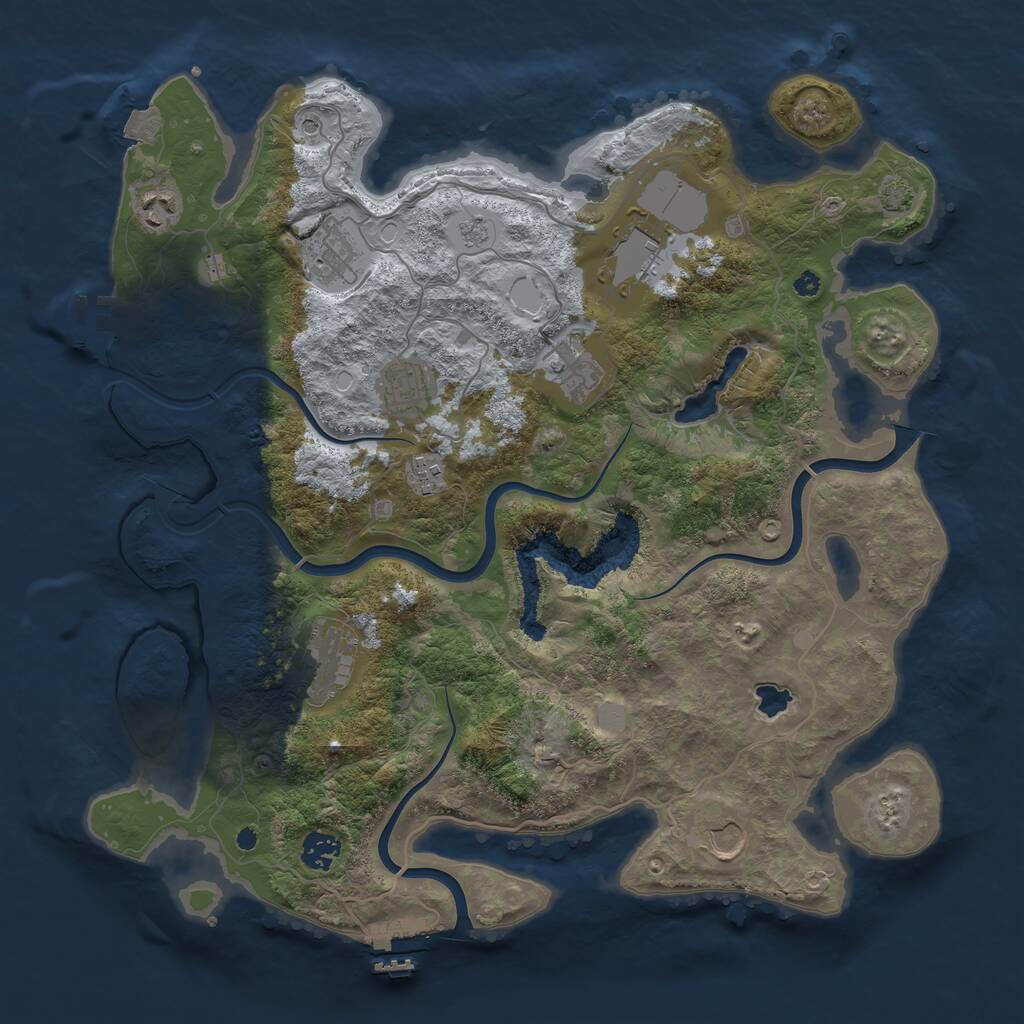 Rust Map: Procedural Map, Size: 4000, Seed: 217230860, 15 Monuments