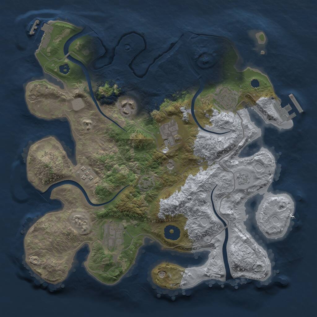 Rust Map: Procedural Map, Size: 3000, Seed: 63195882, 11 Monuments