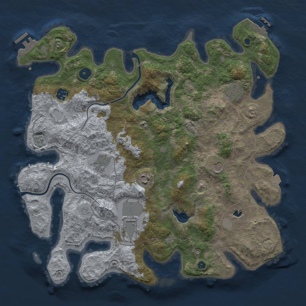 Rust Map: Procedural Map, Size: 4000, Seed: 2000000000, 13 Monuments