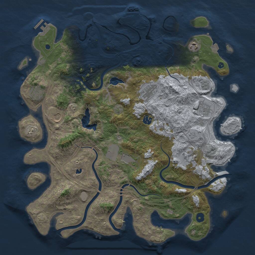 Rust Map: Procedural Map, Size: 4250, Seed: 93593501, 15 Monuments