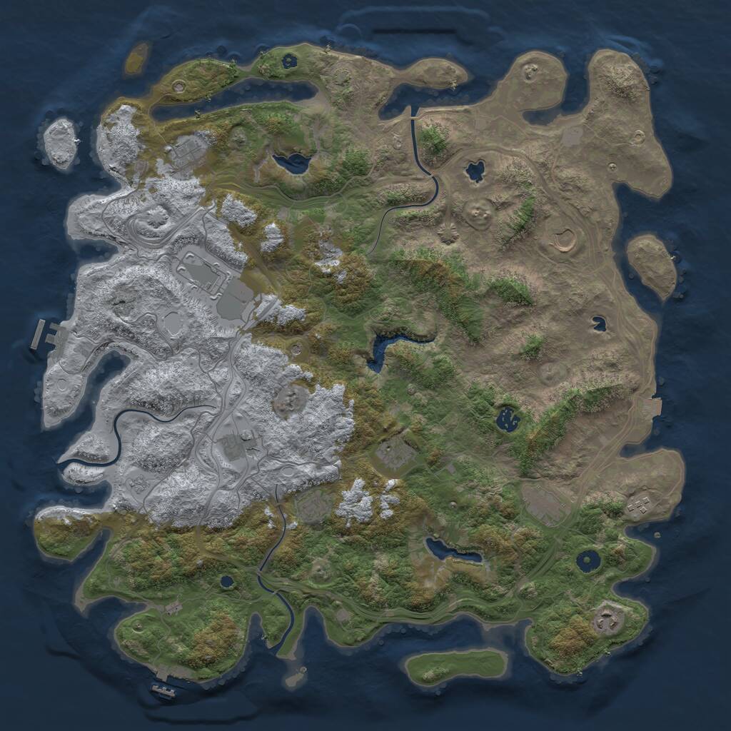 Rust Map: Procedural Map, Size: 4800, Seed: 852867231, 17 Monuments