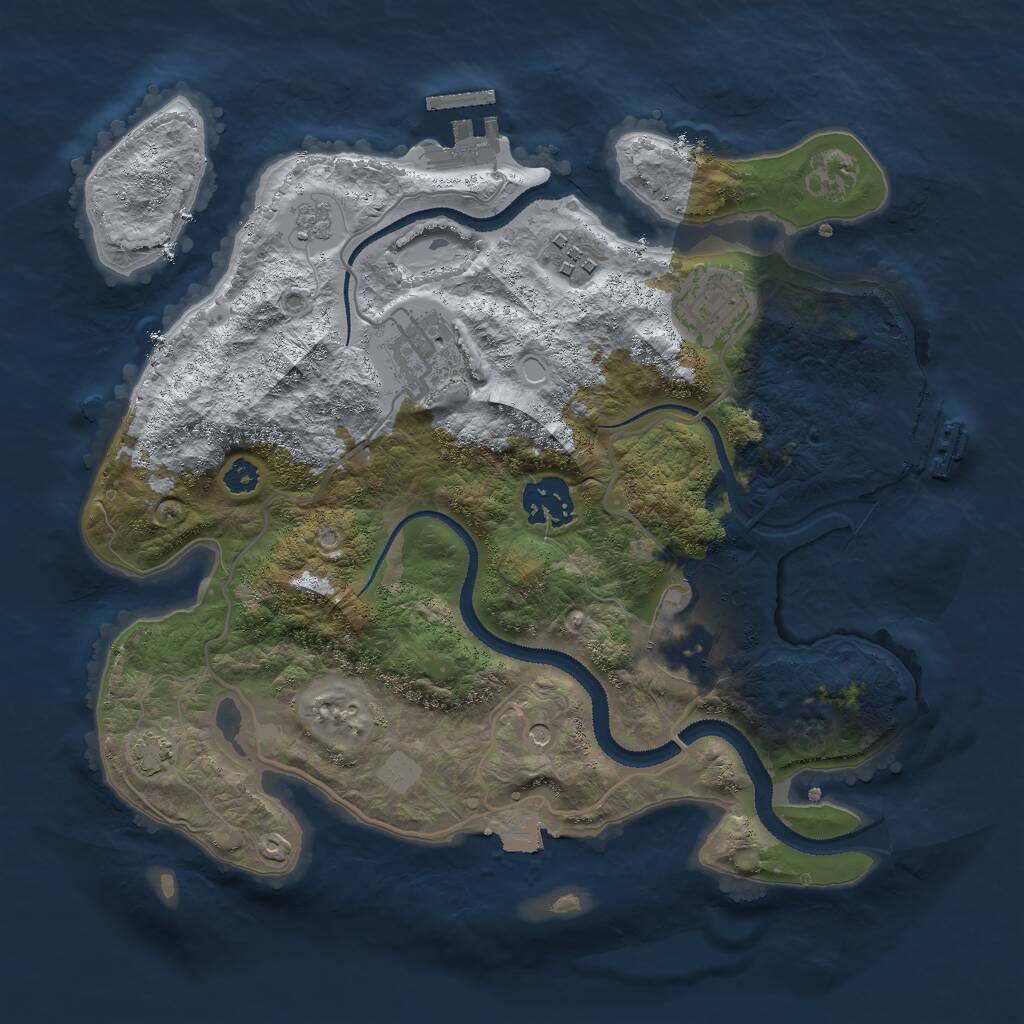 Rust Map: Procedural Map, Size: 3000, Seed: 341905182, 11 Monuments