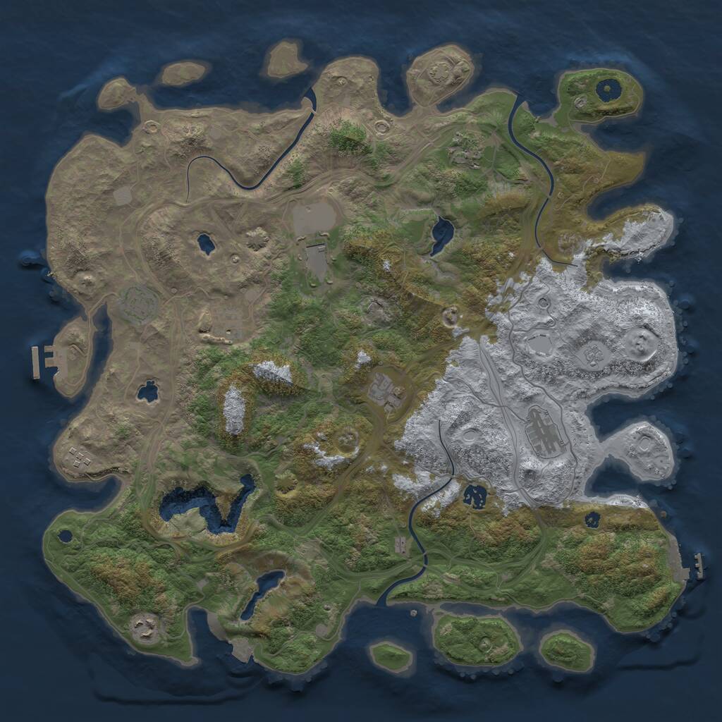 Rust Map: Procedural Map, Size: 4500, Seed: 442576678, 15 Monuments
