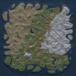 Thumbnail Rust Map: Procedural Map, Size: 6000, Seed: 291776612, 16 Monuments