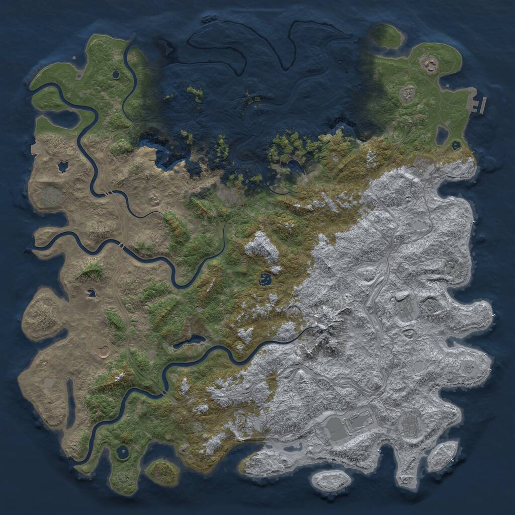 Rust Map: Procedural Map, Size: 6000, Seed: 1789881515, 17 Monuments