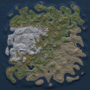Thumbnail Rust Map: Procedural Map, Size: 5000, Seed: 2055973564, 17 Monuments