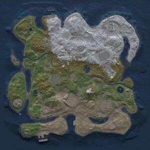 Thumbnail Rust Map: Procedural Map, Size: 3500, Seed: 1861403904, 14 Monuments