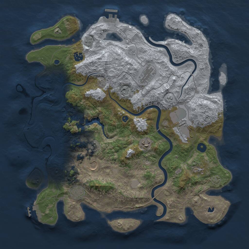 Rust Map: Procedural Map, Size: 4000, Seed: 21020, 14 Monuments