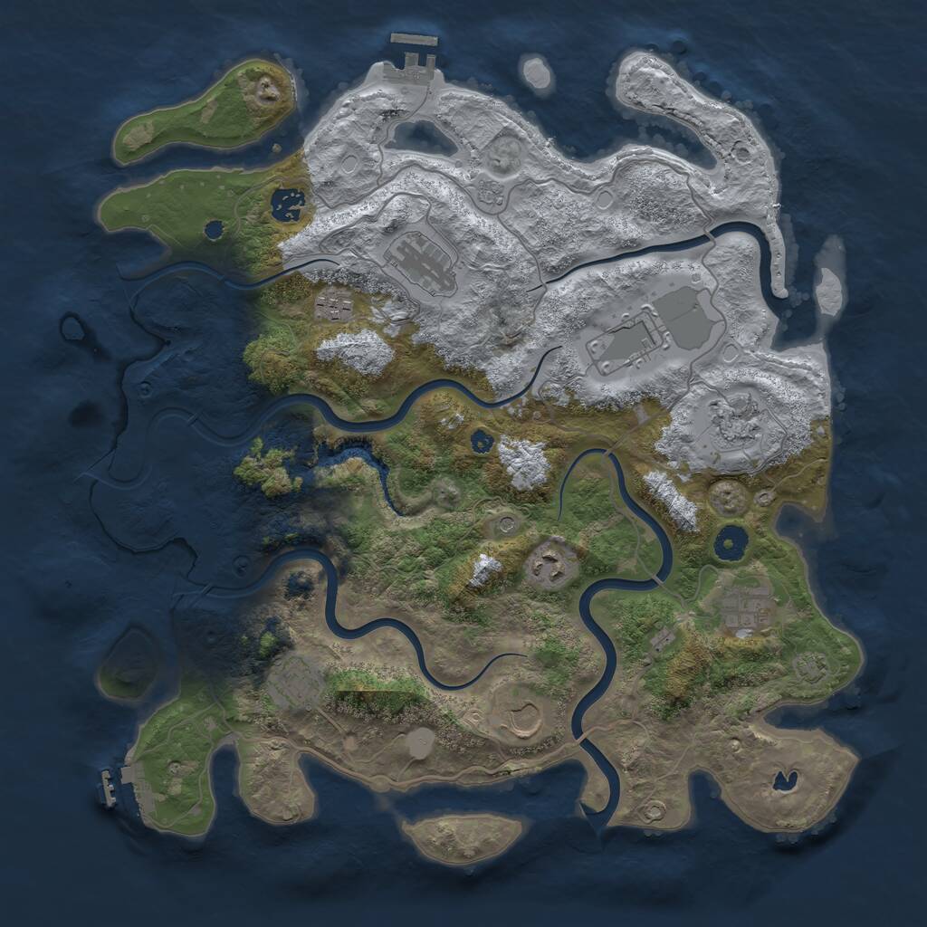 Rust Map: Procedural Map, Size: 4000, Seed: 21020, 15 Monuments