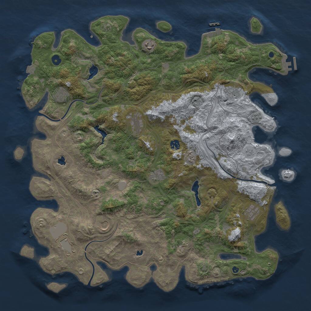 Rust Map: Procedural Map, Size: 4750, Seed: 436531477, 17 Monuments
