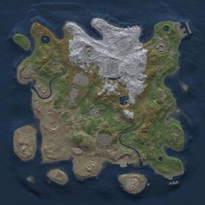 Thumbnail Rust Map: Procedural Map, Size: 3500, Seed: 1477500619, 12 Monuments