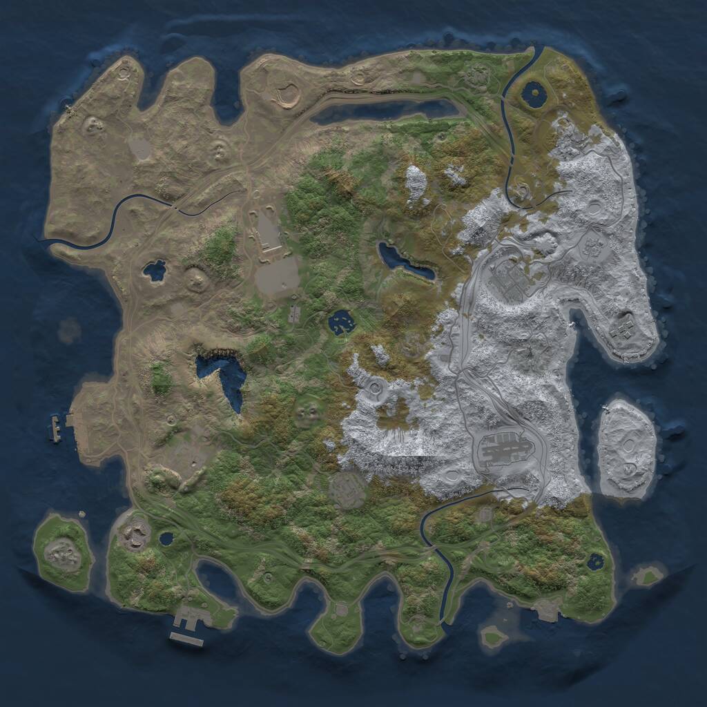 Rust Map: Procedural Map, Size: 4250, Seed: 15406, 16 Monuments