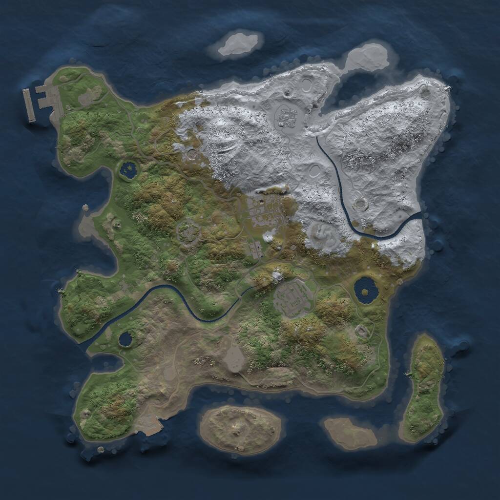 Rust Map: Procedural Map, Size: 3000, Seed: 102807068, 7 Monuments