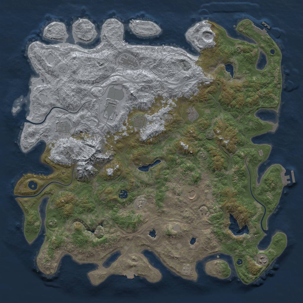 Rust Map: Procedural Map, Size: 5000, Seed: 24158, 15 Monuments