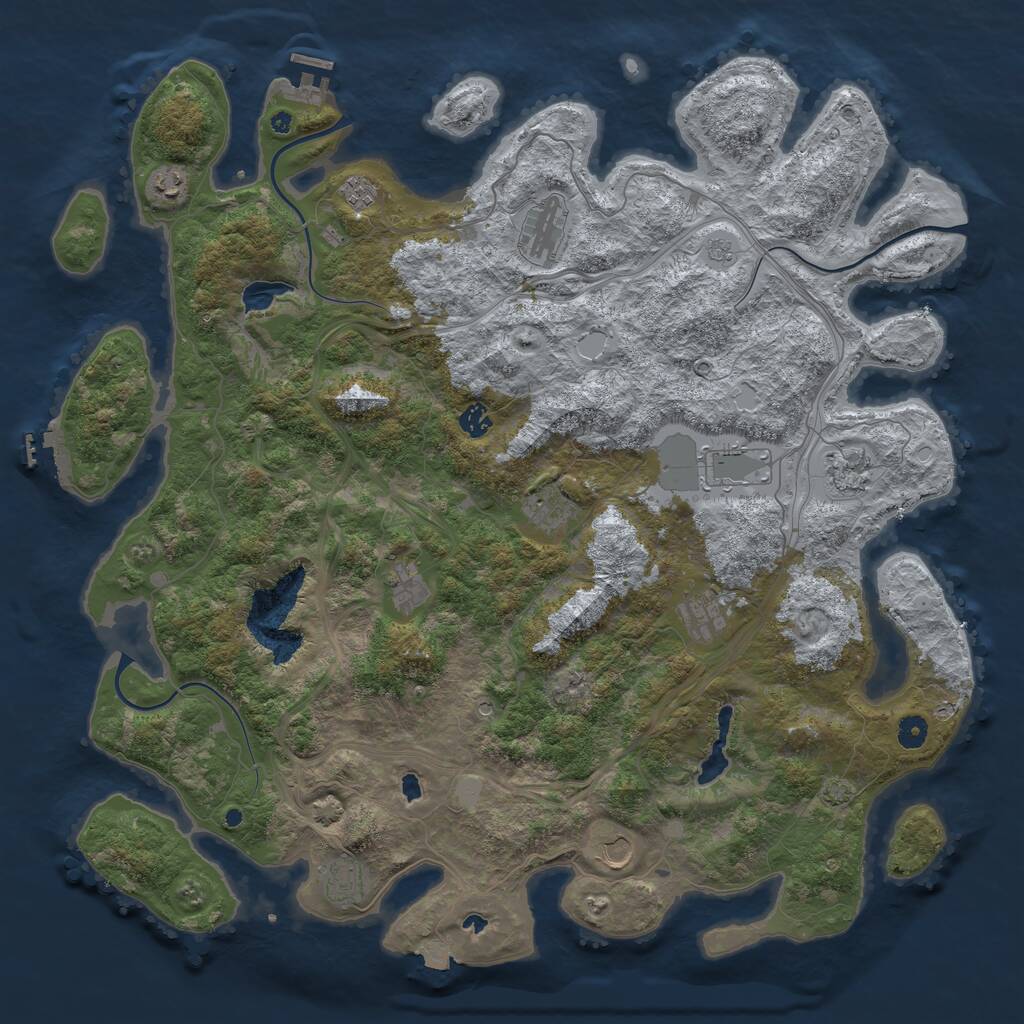Rust Map: Procedural Map, Size: 4800, Seed: 76969192, 17 Monuments