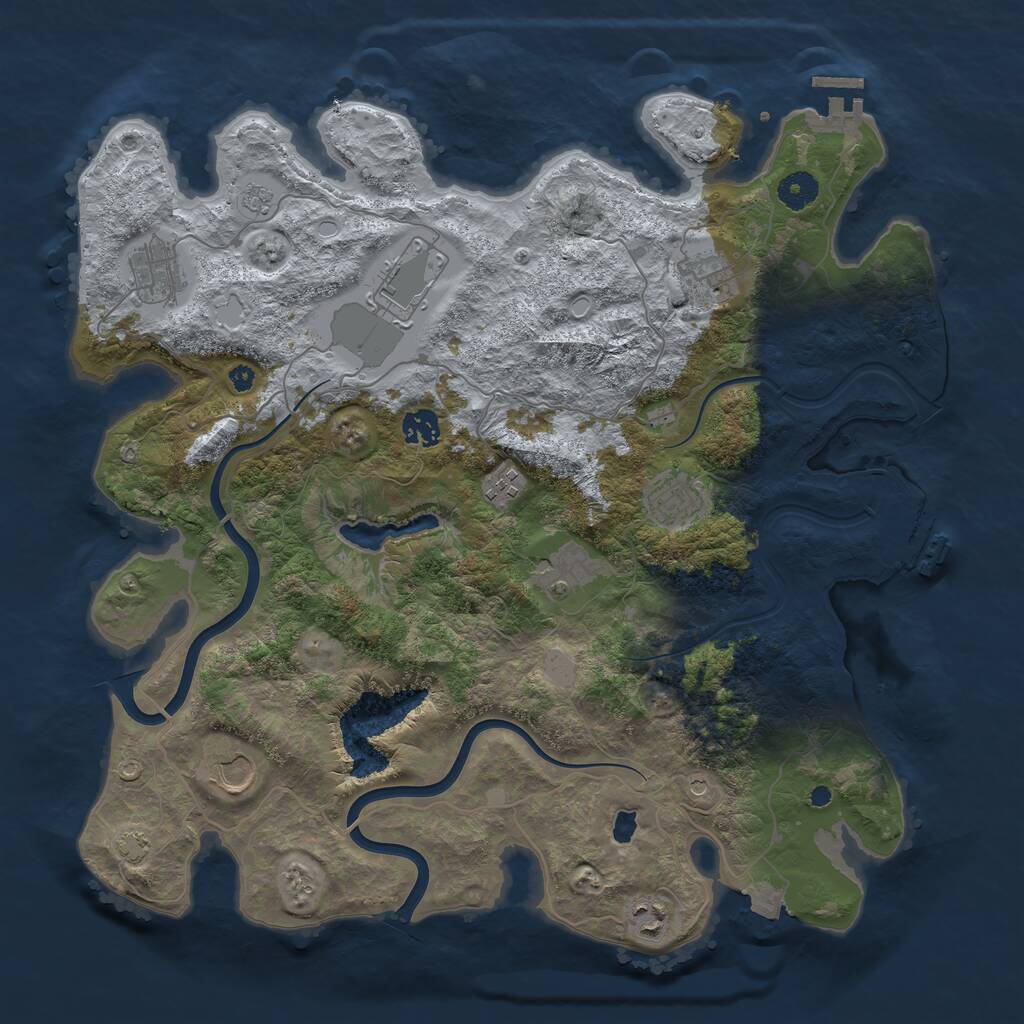 Rust Map: Procedural Map, Size: 4000, Seed: 1765090701, 15 Monuments