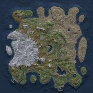 Thumbnail Rust Map: Procedural Map, Size: 4000, Seed: 111560, 14 Monuments