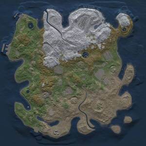 Thumbnail Rust Map: Procedural Map, Size: 3700, Seed: 23864150, 16 Monuments