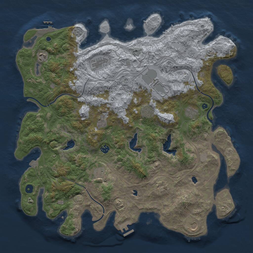 Rust Map: Procedural Map, Size: 4500, Seed: 1434680964, 17 Monuments