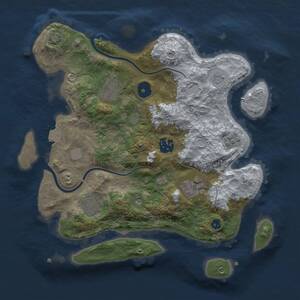 Thumbnail Rust Map: Procedural Map, Size: 3000, Seed: 873119196, 9 Monuments