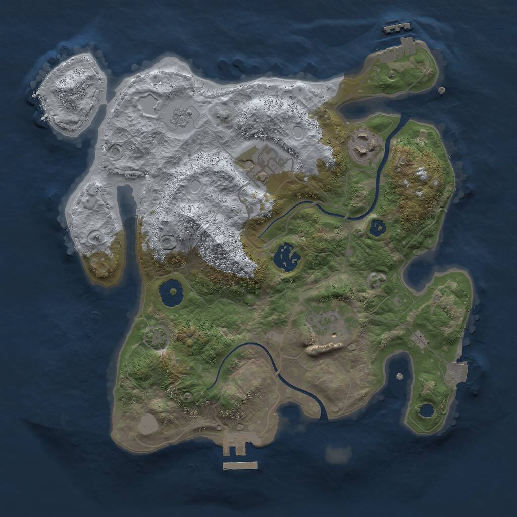 Rust Map: Procedural Map, Size: 3000, Seed: 10172, 9 Monuments